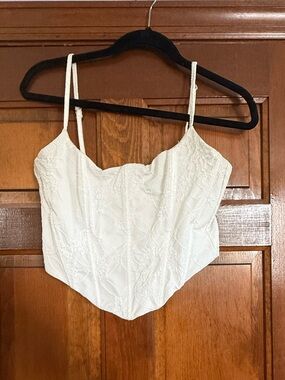 White Fox Boutique White Lace Corset Crop Top